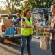 Volunteer delivers food and water to man outside damaged home — Hurricane Isaias relief Pensacola