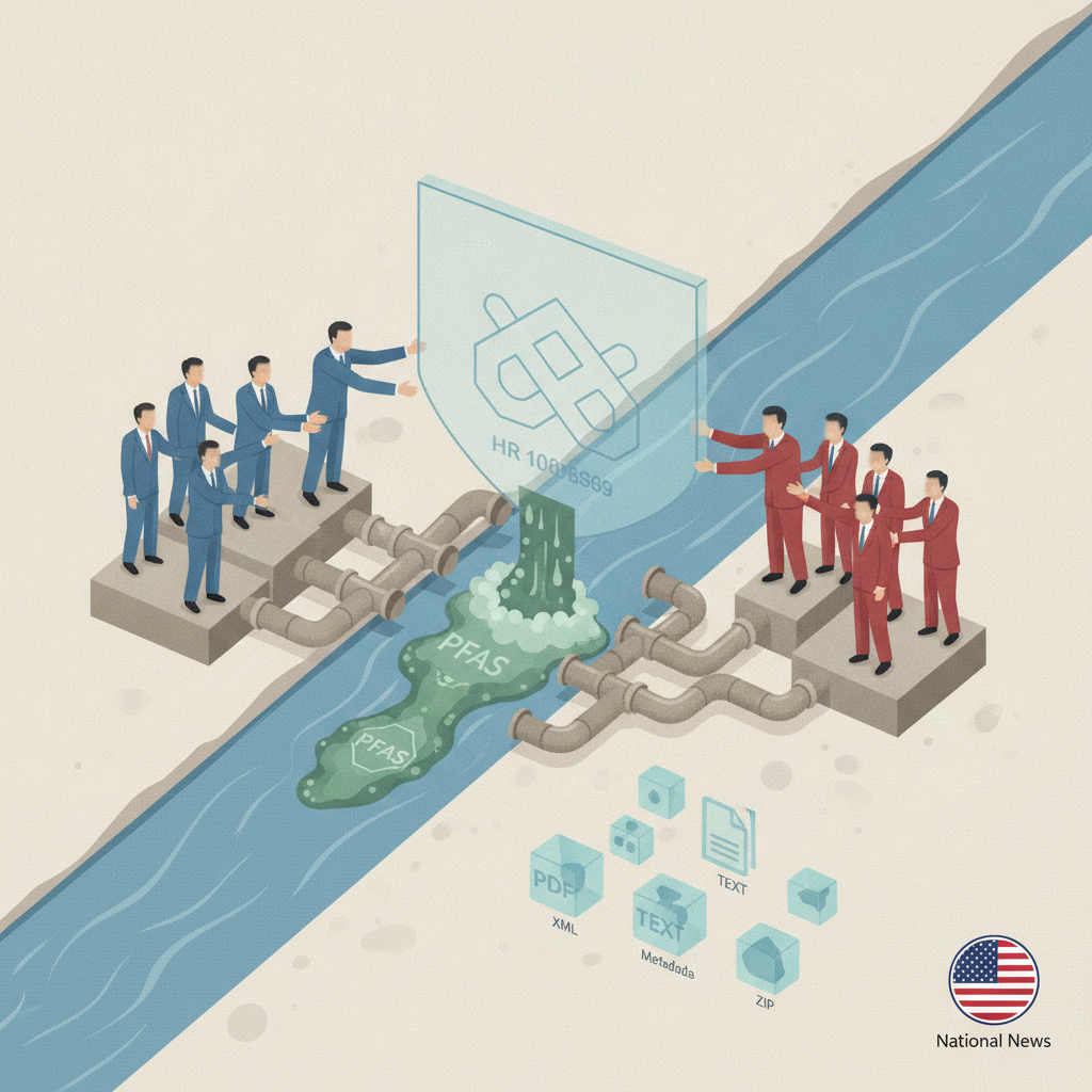 Water treatment facility filtering drinking supplies as the Protect Clean Water Act targets PFAS contamination.