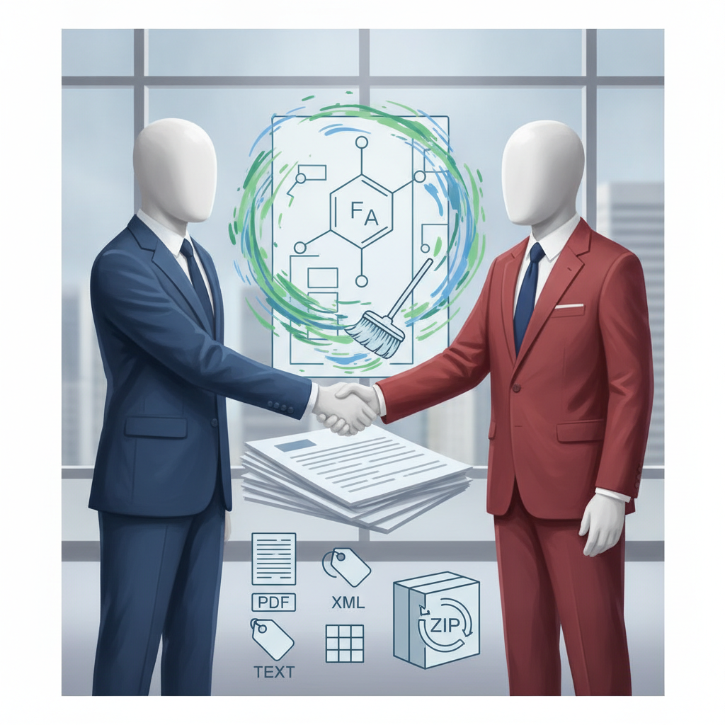Two faceless figures in business suits shaking hands in front of a graphic representing — military base PFAS cleanup bill