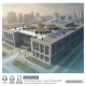 Heat Island Reduction Act illustration of a federal building with rooftop gardens, solar panels, and people
