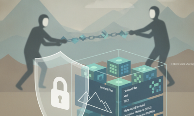 Emergency Assistance Privacy Protection Act illustration of figures exchanging data above protected files and a lock