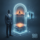 Illustration of a suited figure beside a glowing digital archive an — Foreign Government-Owned Media FARA Registration Act