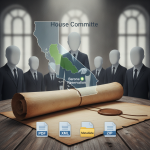 Illustration of officials reviewing a California map highlighting the Barona Reservation — Barona Group Land Transfer Act