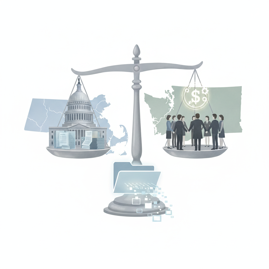 Illustration of a Capitol building and a group of workers balanced on scales, with a dollar symbo — H. Res. 1637 equal pay