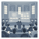 Illustrated lawmakers review a National Vitiligo Awareness Day resolution at a congressional hearing.