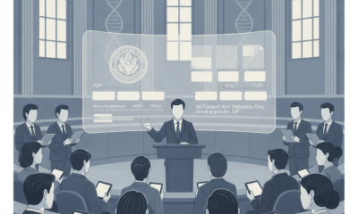 Illustrated lawmakers review a National Vitiligo Awareness Day resolution at a congressional hearing.