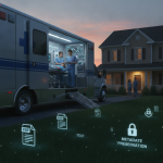 Illustration for the Mobile Stroke Units Improve Health Outcomes Act showing emergency medical response.