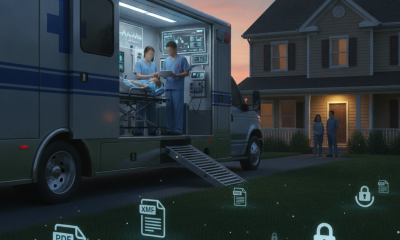 Illustration for the Mobile Stroke Units Improve Health Outcomes Act showing emergency medical response.