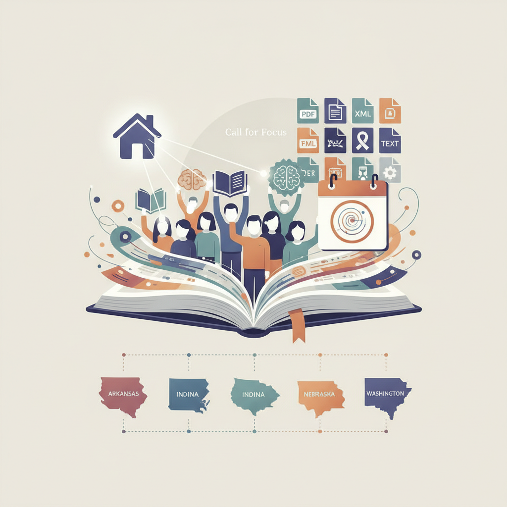 Illustration of students rising from an open book beneath literacy icons, with National Dyslexia Awareness Month text.