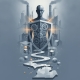 A conceptual illustration depicting a figure with a shield made of gears, symbolizing protection for — HR 10759 TRADE Act