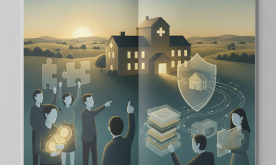 Illustration depicting a rural hospital with community members advocating for m — Maternity Care for Rural Communities Act