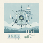 Illustration depicting the impact of Senate Bill 5670 on federal spending, featuring a network of figures and the U.S. Cap…