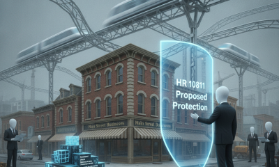 HR 10811 proposed protection shield beside a Main Street business beneath elevated transit tracks