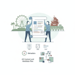 Illustration of two people reviewing a document beside a Ferris wheel and Tampa waterfront, — Locality Pay Adjustment Act