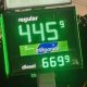 Gas station price board showing rising fuel costs with regular gasoline at $4.45 and diesel at — Inflation Rate September