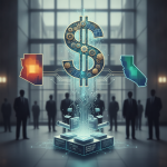A digital illustration of a large dollar sign surrounded by symbols of Arizona a — National Institutes of Clean Energy Act