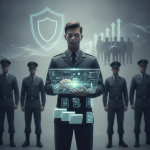 A military officer in uniform interacts with a holographic display, sur — Military Officer Promotion Integrity Act of 2026