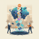 Illustration depicting two figures representing contractors with a — No Cash for Incompetent and Malicious Contractors Act