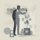 No Corrupt Lobbyists in Government Act graphic with a suited figure, U.S. map, data files, and a locked safe.