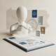Illustration of a faceless figure reviewing a document beside XML and metadata fil — HJ Res 219 natural born citizen judge