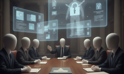 A group of faceless individuals in suits discussing legislation around military exec — No Public Executions in America Act