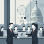 Two business professionals discussing legislation with the U.S. Capito — indian health service emergency claims parity act