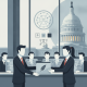 Two business professionals discussing legislation with the U.S. Capito — indian health service emergency claims parity act