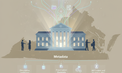 Illustration of a government building connected to cloud-based content files and metad — Honesty in Government Act of 2026