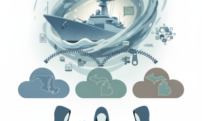 Illustration depicting a naval ship surrounded by digital documents and three figures discussing te — USS Doris Miller Act