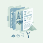 Illustration of government documents, a capitol building, and digital file icon — Medicare Low Income Subsidy Equality Act