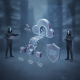 Reimagining Safety Act story graphic showing hooded figures beside a cloud, digital files, and a ZIP shield