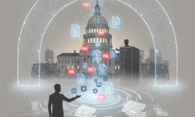 A silhouette of a person gesturing towards a digital representation of a government building, — China FIREWALL Act of 2026