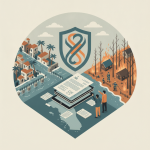 Illustration depicting the Community Disaster Protection Act with flood and fire scenes, emphasizing community-based catas…